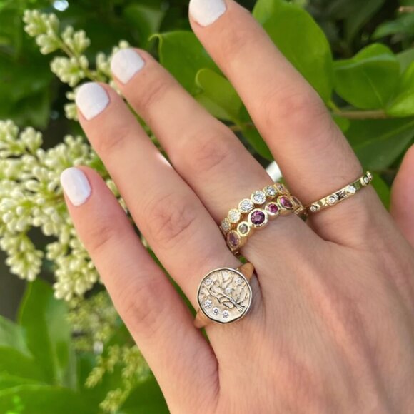 Three Stories Timeless Bezel Set Mixed Tourmaline Band - Picture 2 of 3